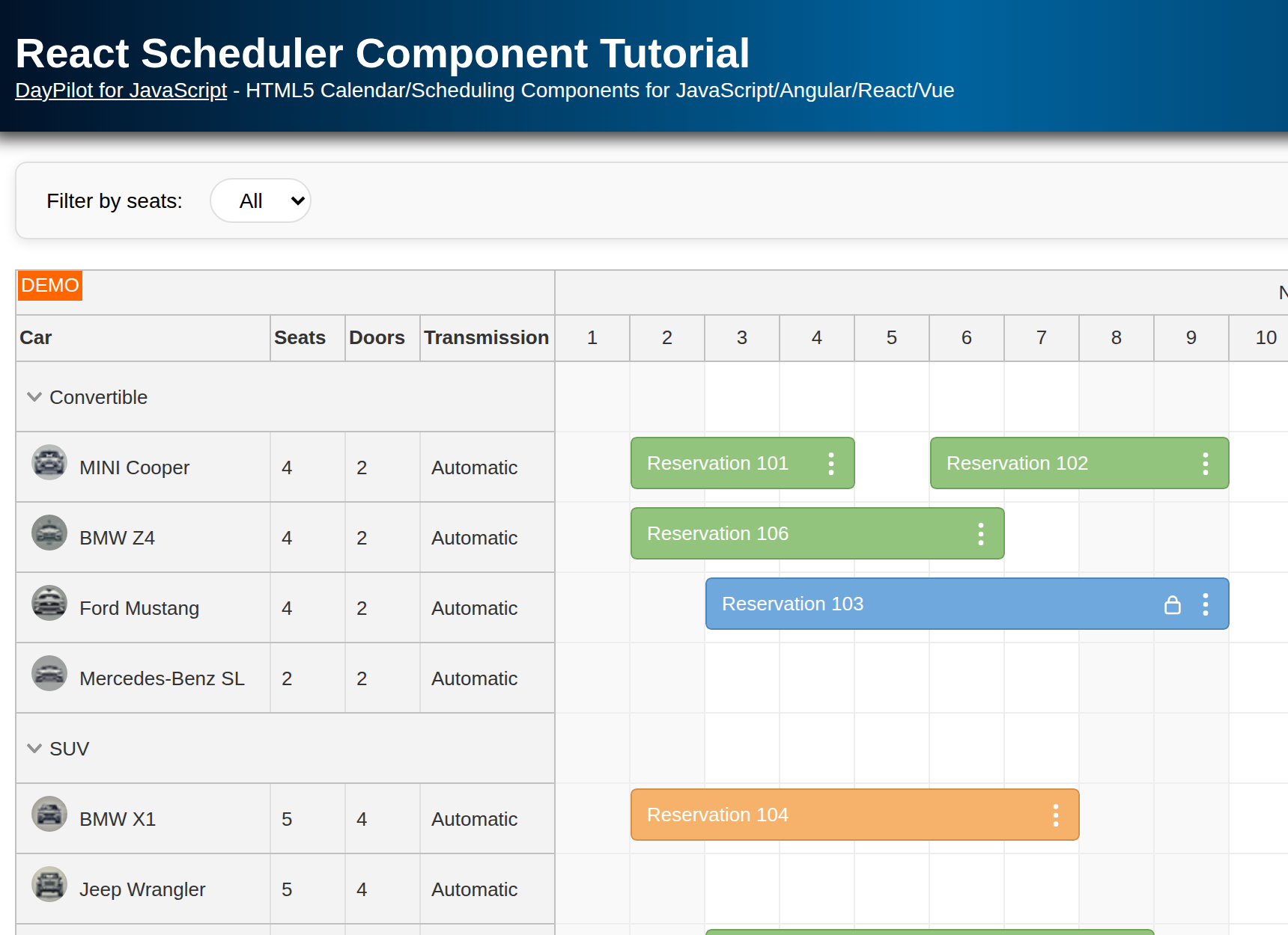 React Scheduler Component Tutorial
