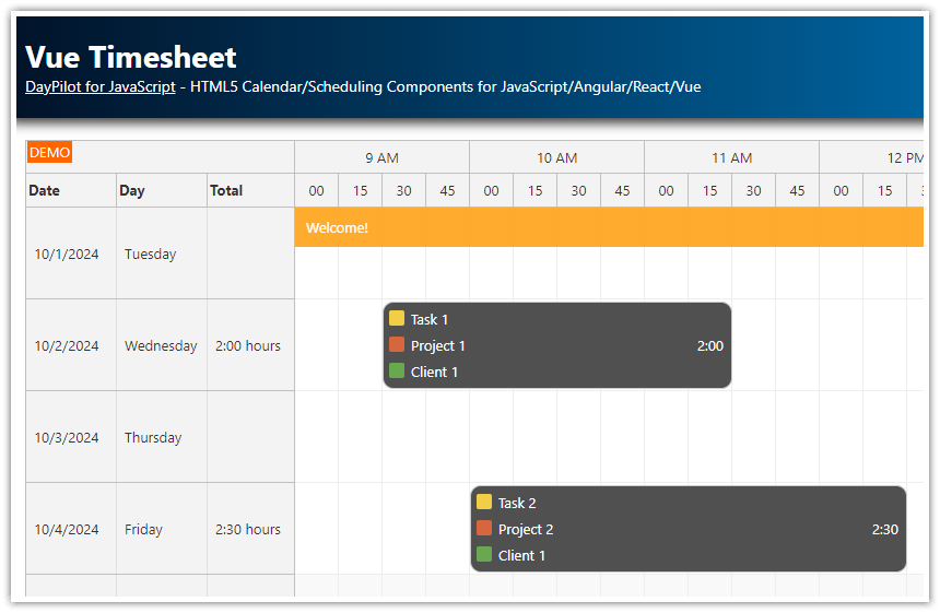 Vue Timesheet