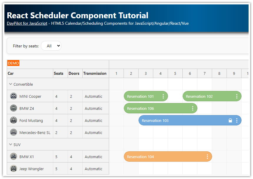 React Scheduler Component Tutorial