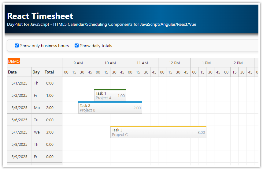 React Timesheet