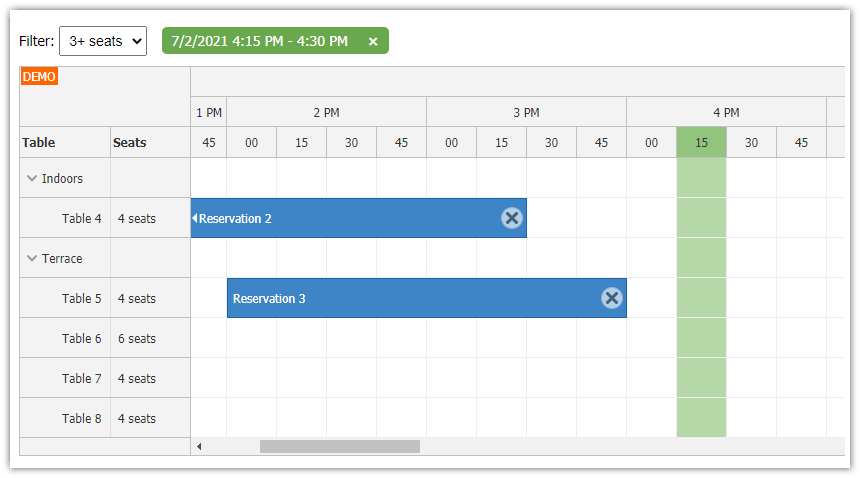 PHP Restaurant Table Reservation Application (HTML5/JavaScript Frontend)