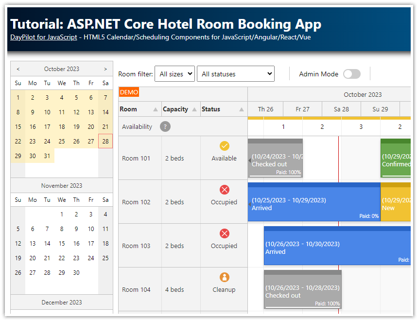 Tutorial: ASP.NET Core Hotel Room Booking App