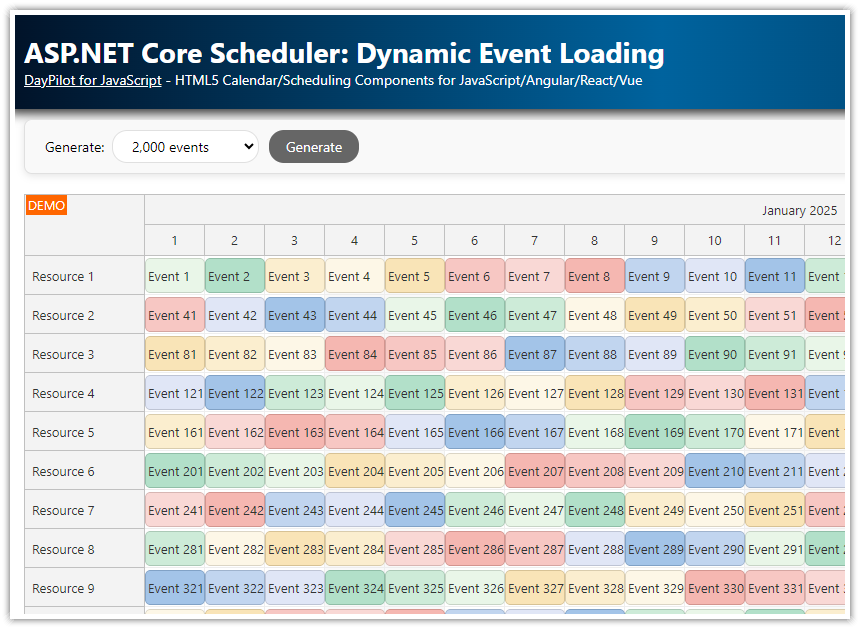 ASP.NET Core Scheduler: Dynamic Event Loading