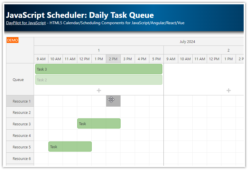JavaScript Scheduler: Daily Task Queue