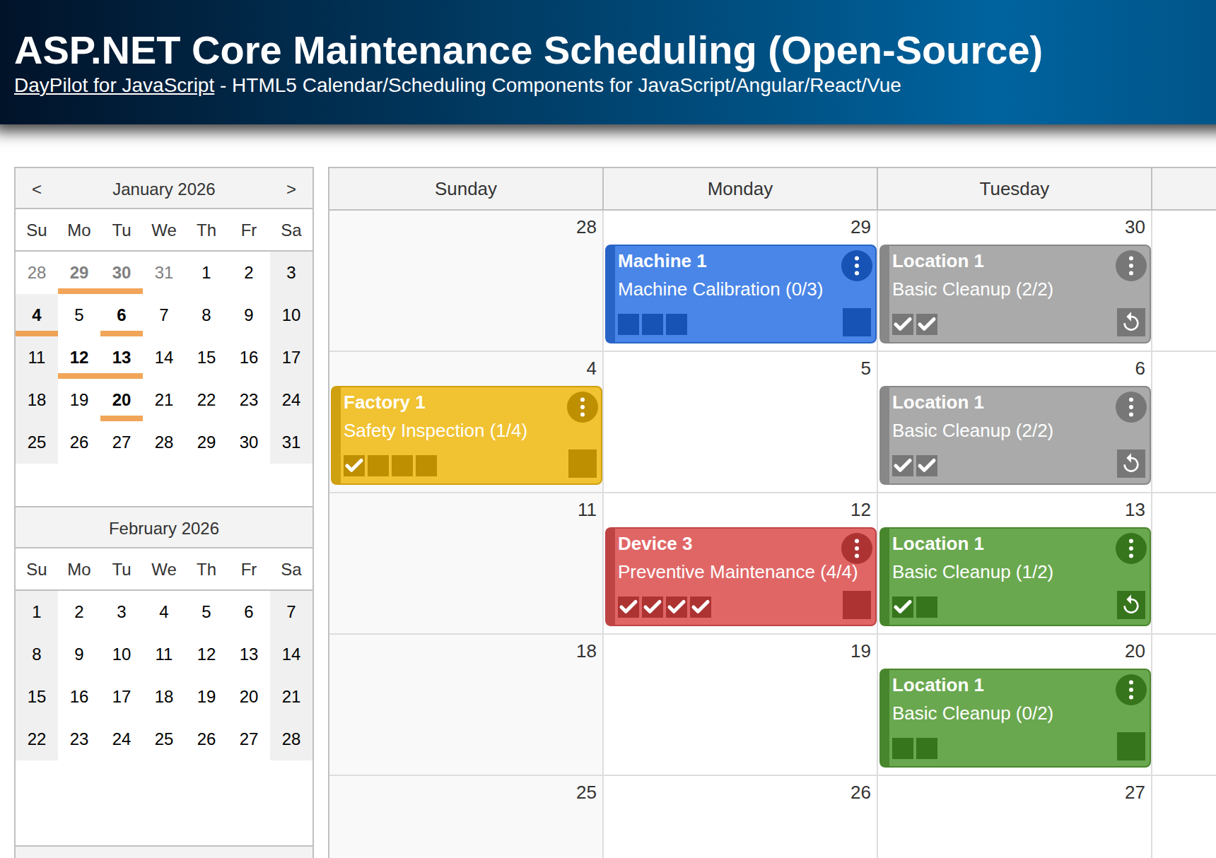 ASP.NET Core Maintenance Scheduling (Open-Source)