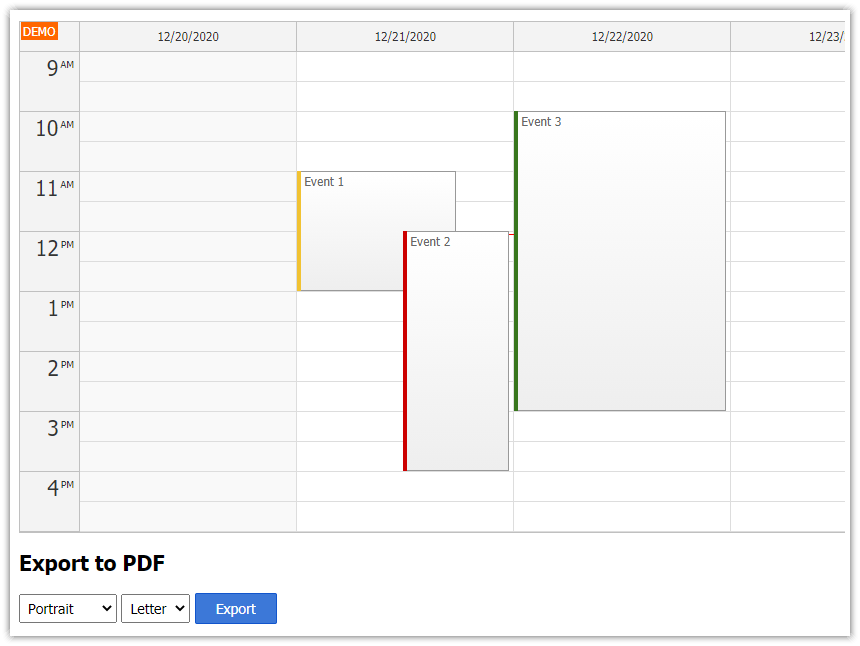 JavaScript Calendar: PDF Export Tutorial