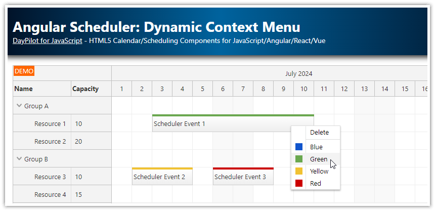 Angular Scheduler: Dynamic Context Menu