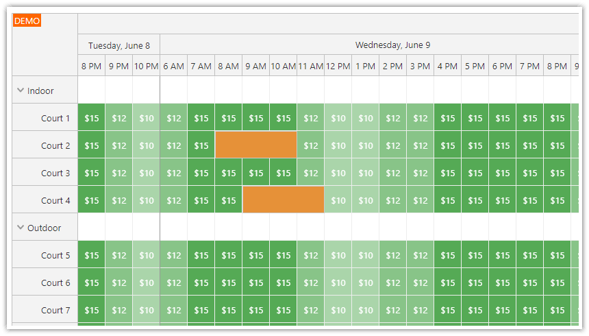 PHP Tennis Court Reservation (HTML5/JavaScript Frontend, MySQL Database)