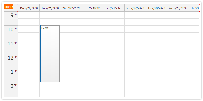 Angular Calendar: Displaying Custom Set of Days