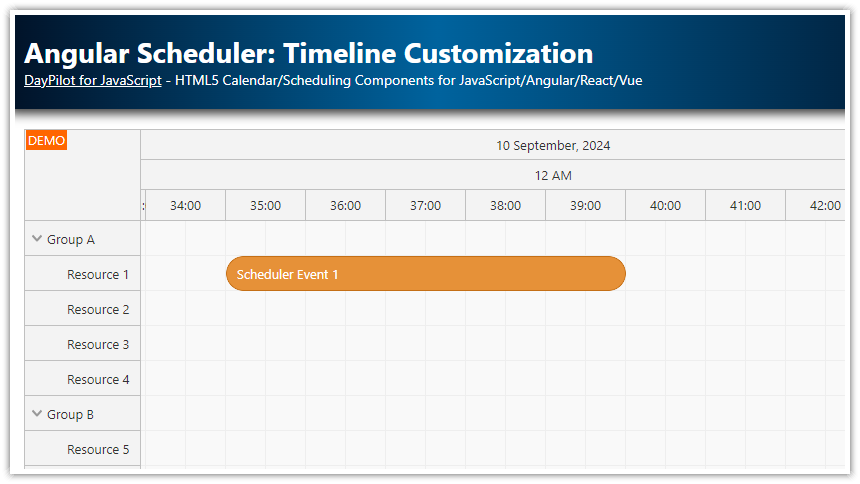 Angular Scheduler: Timeline Customization