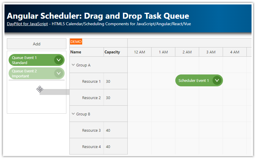 Angular Scheduler: Drag and Drop Task Queue Angular Scheduler: Drag and Drop Task Queue