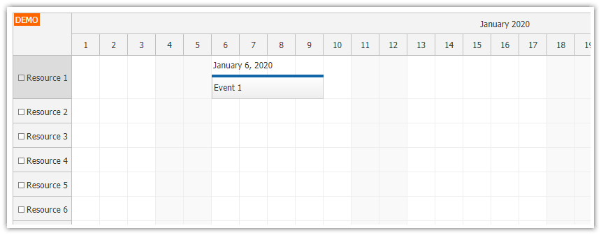 JavaScript Scheduler: Displaying Text above Events