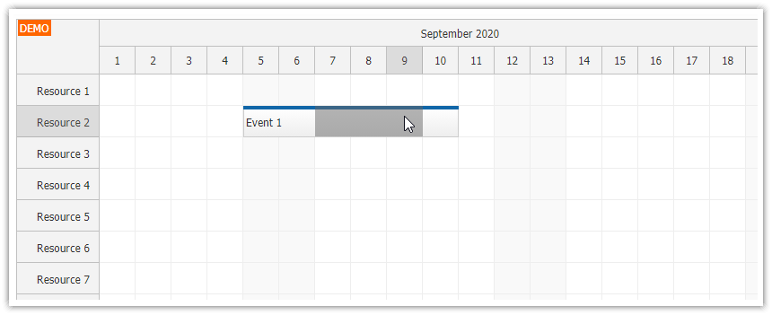 JavaScript Scheduler: Use Shift+Drag to Start Selection over Events