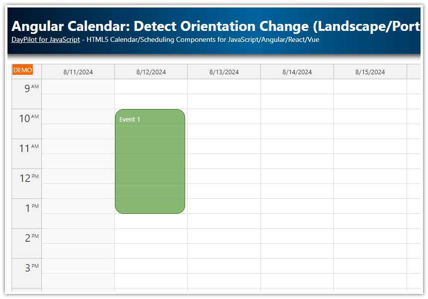 Angular Calendar: Detect Orientation Change (Landscape/Portrait)