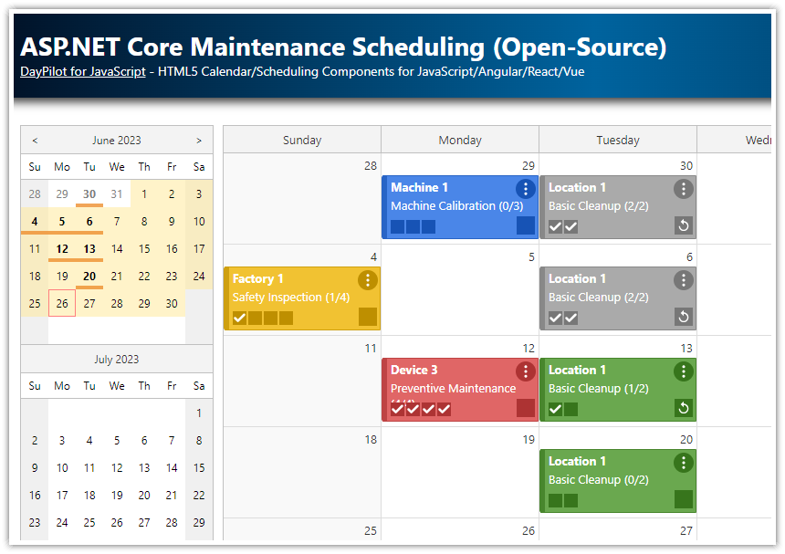 ASP.NET Core Maintenance Scheduling (Open-Source)