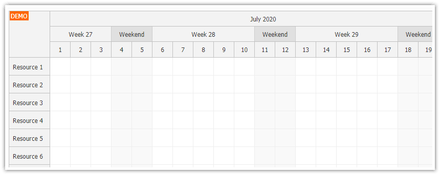 JavaScript Scheduler: Custom Time Header Segments