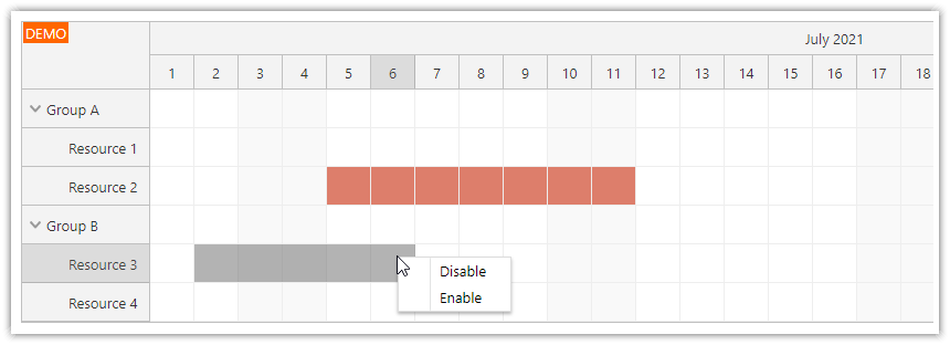 Angular Scheduler: How to Disable Time Slots