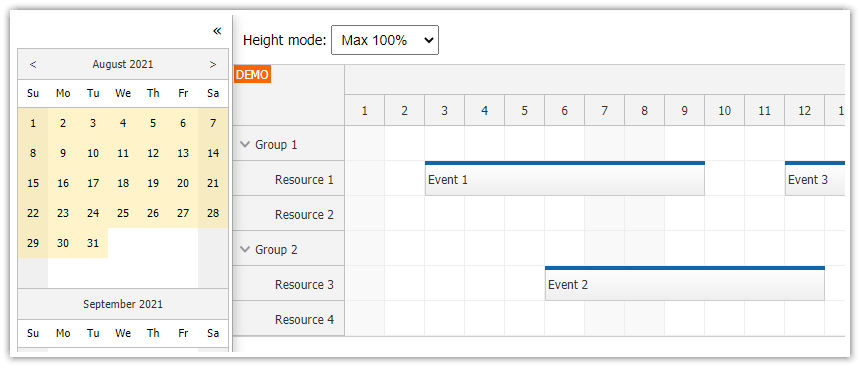 Angular Scheduler: Full Screen Layout