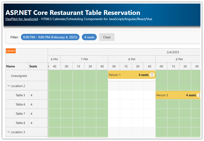 ASP.NET Core Restaurant Table Reservation (Tutorial)