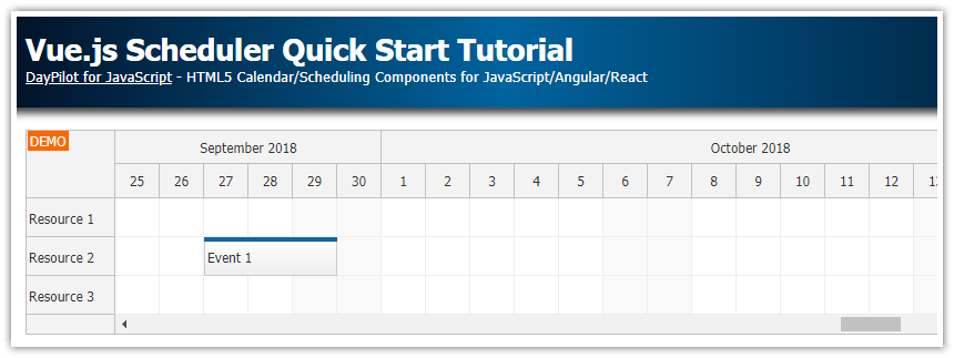 Vue.js Scheduler Quick Start Tutorial