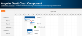Angular Gantt Chart Component (TypeScript + PHP/MySQL)