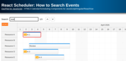 React Scheduler: How to Search Events
