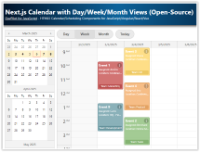 Next.js Calendar with Day/Week/Month Views (Open-Source)