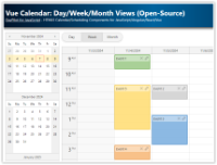 Vue Calendar: Day/Week/Month Views (Open-Source)