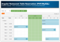 Angular Restaurant Table Reservation (PHP/MySQL)