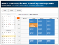 HTML5 Doctor Appointment Scheduling (JavaScript/PHP/MySQL)