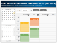 React Resource Calendar with Editable Columns (Open-Source)