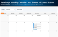 JavaScript Monthly Calendar: Max Events + Expand Button