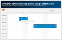 JavaScript Scheduler: Swap Events using Context Menu