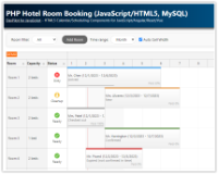 PHP Hotel Room Booking System (JavaScript/HTML5, MySQL)