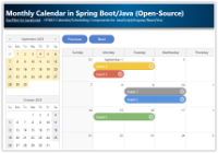 Monthly Calendar in Spring Boot/Java (Open-Source)
