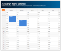 JavaScript Yearly Calendar