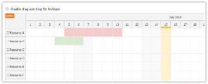 JavaScript Scheduler: Displaying Holidays