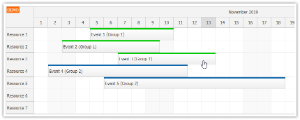 JavaScript Scheduler: Highlighting Related Events