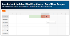 JavaScript Scheduler: Disabling Custom Date/Time Ranges