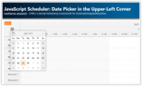 JavaScript Scheduler: Date Picker in the Upper-Left Corner