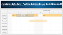 JavaScript Scheduler: Pushing Existing Events Back (Drag and Drop)