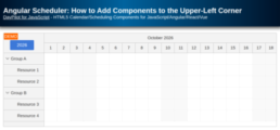Angular Scheduler: How to Add Components to the Upper-Left Corner