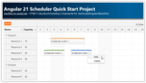 Angular 21 Scheduler Quick Start Project