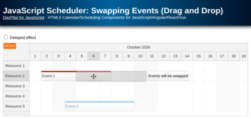 JavaScript Scheduler: Swapping Events (Drag and Drop)