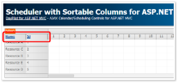 Scheduler with Sortable Columns (ASP.NET MVC 5)