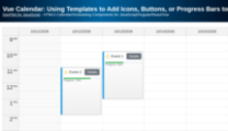 Vue Calendar: Using Templates to Add Icons, Buttons, or Progress Bars to Events (Open-Source)