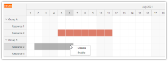 Angular Scheduler: How to Disable Time Slots