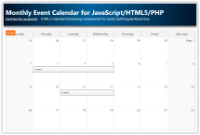Monthly Event Calendar for JavaScript/HTML5/PHP