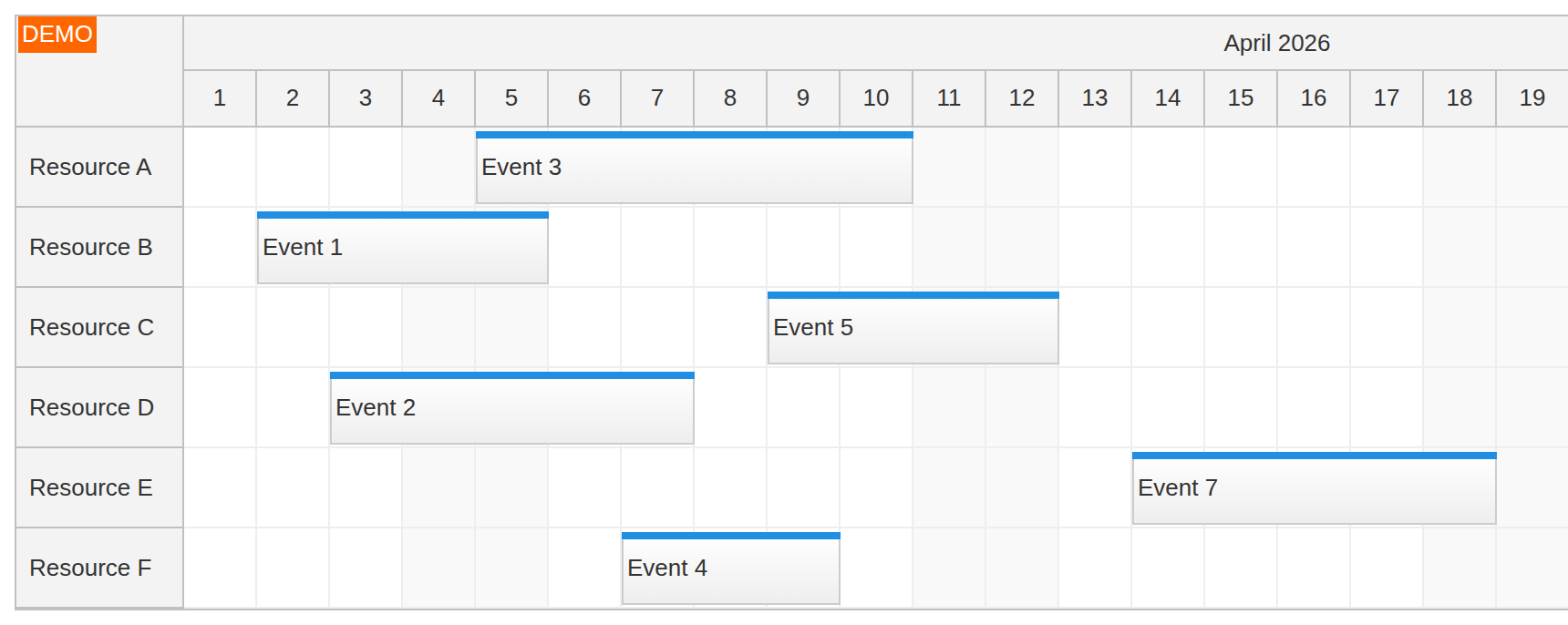 asp.net core scheduler component events appointments