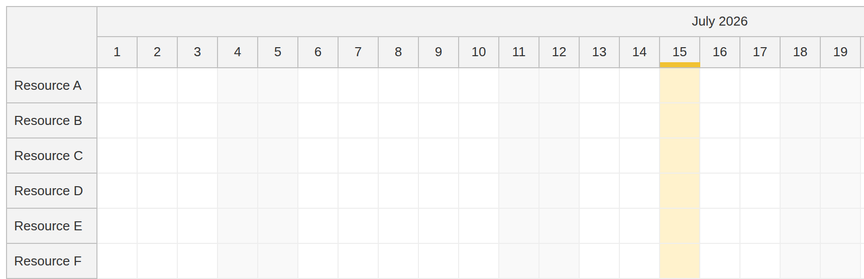 javascript scheduler displaying global holidays